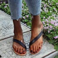 womens rubber slippers summer outdoor flat sandals brown soft bottom roman style casual slippers transparent cross strap shoes