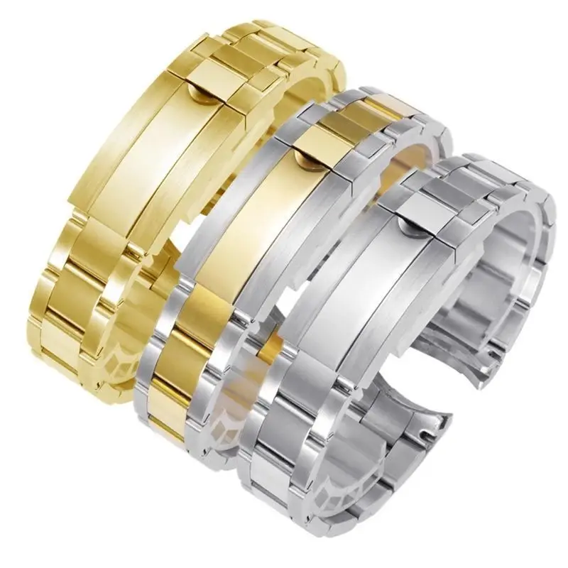 Stainless Steel Watch Band For Rolex Daytona  Water Ghost Diver Series Replacement Fine Steel Watch Chain Solid Metal Watch Band