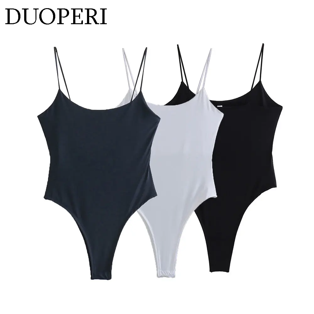 Sherouse женские боди DUOPERI модные облегающие базовые топы с круглым вырезом без