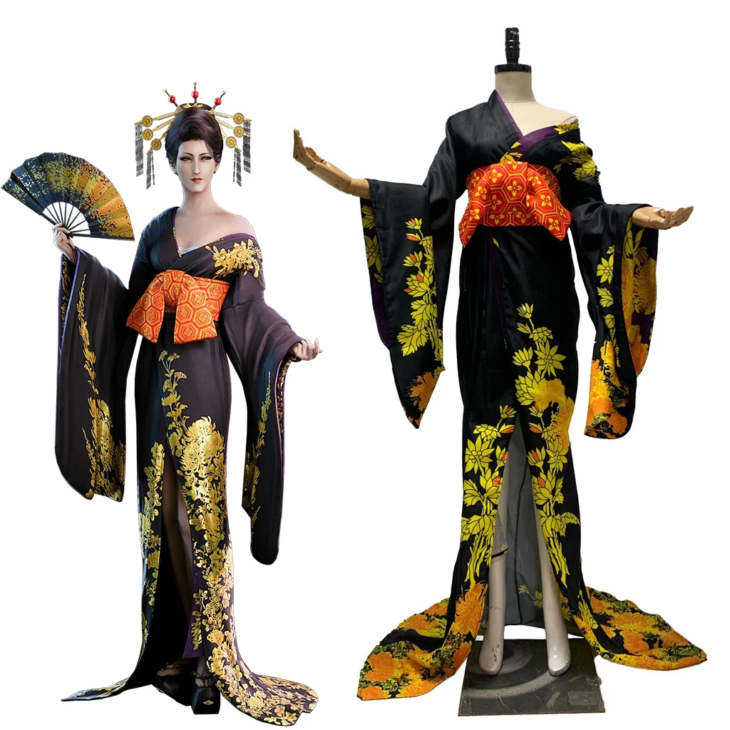 Игра FF7 Remake Madam M Косплей Костюм Для Женщин Сексуальное Платье-кимоно Хэллоуин