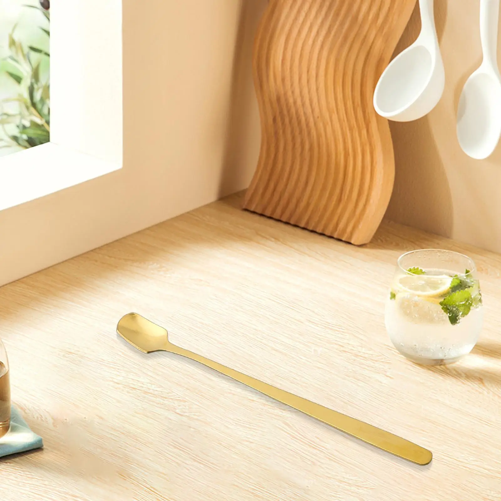 Ложка для смешивания с длинной ручкой в японском стиле ложка кофе из нержавеющей