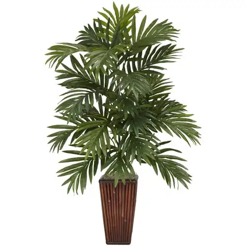

Ладонь Areca 32 дюйма с бамбуковой вазой, искусственное растение, зеленая