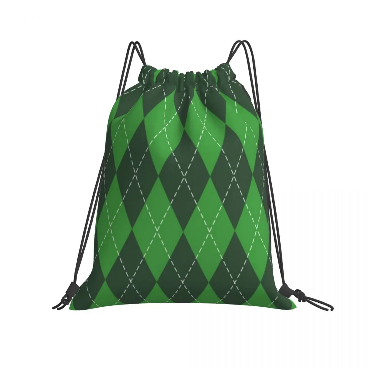 

Foldable String Backpack for Gym Outdoor St. Patricks Day Argyle Plaid Running Travel School Eco Friendly Shopping Bag