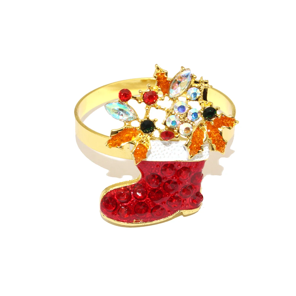 Рождественские кольца для салфеток Dvianna золотые 6 шт