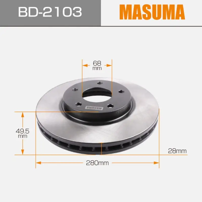 Фото Тормозные диски BD-2103 MASUMA оптом для автомобилей Toyota, Honda, Nissan, Hyundai, Mazda, Kia, Mitsubishi, Suzuki, Lexus №3