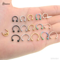 2pcs 1 2x6810mm moon nose ring hoop daith tragus piercing labret nostril piercing helix eyebrow tooth piercing genital jewelry