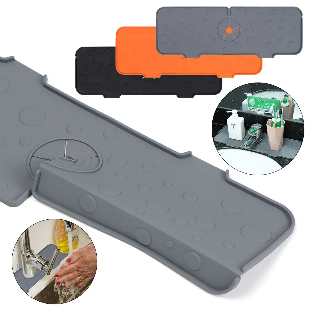 

Splash Guard Dish Drying Pads Sink Water Prevent Faucet Absorbent Mat Splash Catcher Silicone Faucet Mat Drain Pad