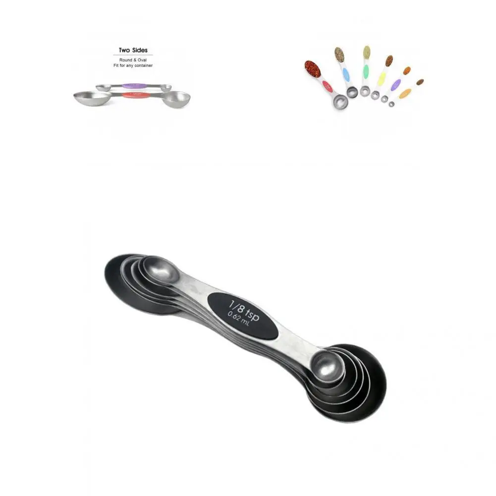 

Convenient 1 Set Practical Stainless Steel Magnetic Measuring Spoon Widely Applied Kitchen Tools