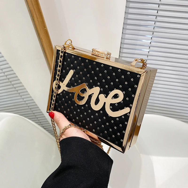 

Женская сумка на плечо LOVE Cossbody, стильная сумка с металлической рамкой, сумка-мессенджер для свадьбы, вечеринки, 2022