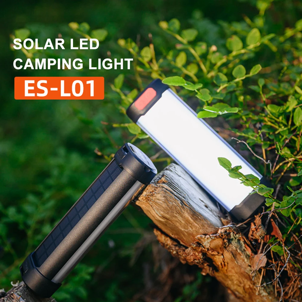 

Multifunction LED Camping Lamp Rechargeable Outdoor Solar Light Waterproof IP66 3 Lighting Modes Magnetic for Hiking Backpacking