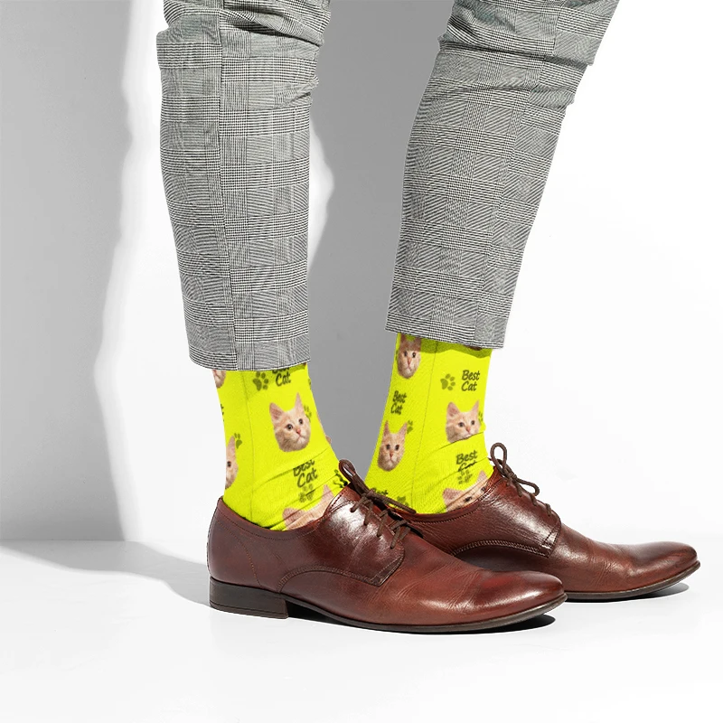 New Custom Pet Cat Face Socks 3D Printing The Best Cat Harajuku Fashion Cotton Stockings Children and Adults Multi Style Neutral