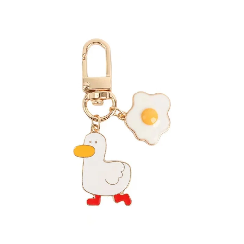 

New Come on Duck Poached Egg keychain Men And Women Couple Key Chain Bag Pendant Wholesale