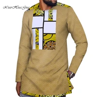 new african dashiki shirt for men bazin riche african clothes men cotton africa print patchwork shirt traditional clothing wyn75