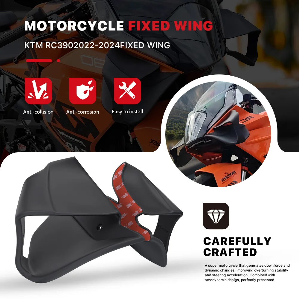 Для KTM RC390 2022-2024 обтекатель мотоцикла с фиксированным ветровым крылом