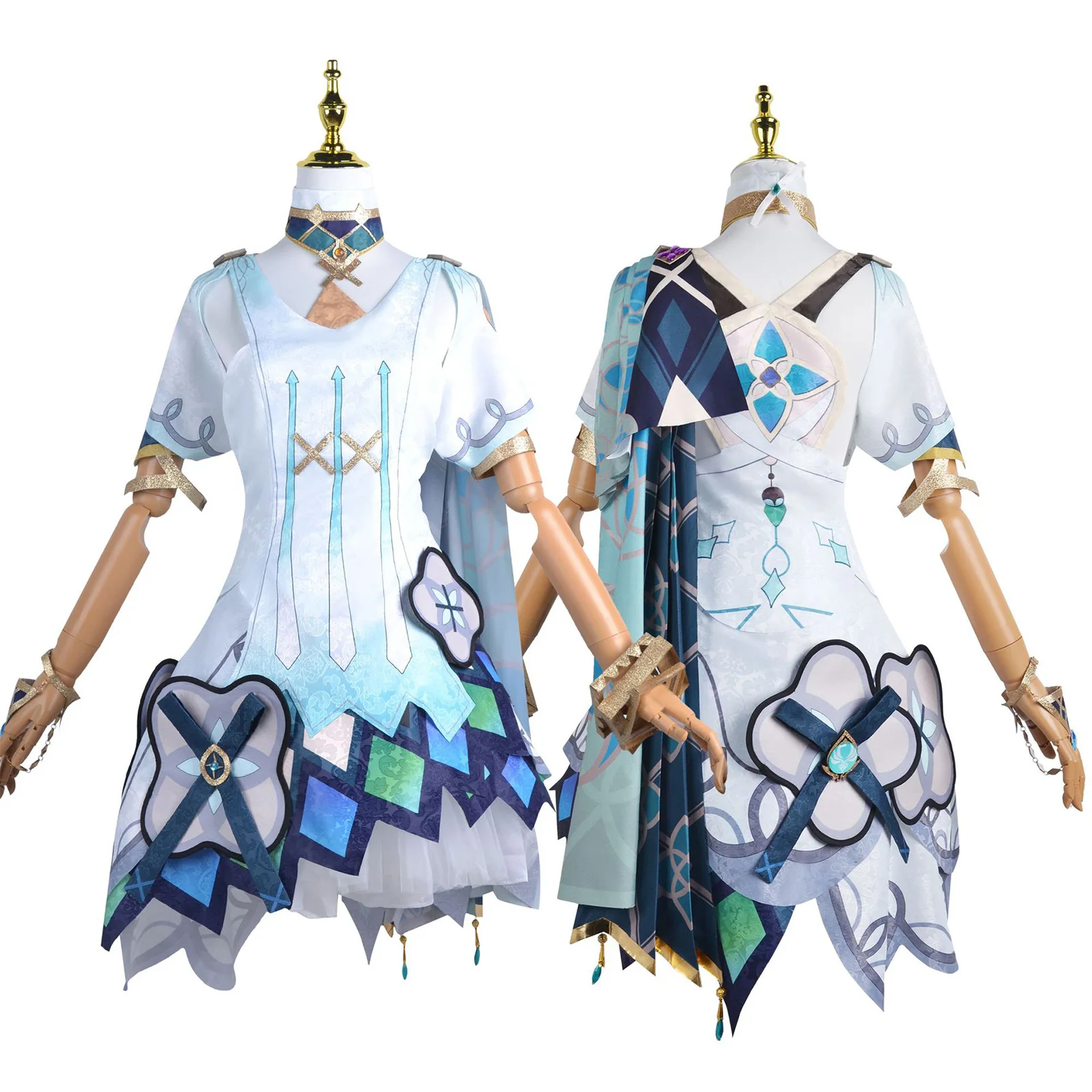

Anime Game Genshin Impact Faruzan Cosplay Costume for Women Halloween Event Short Sleeve Asymmetrical Mini Dress Accessories