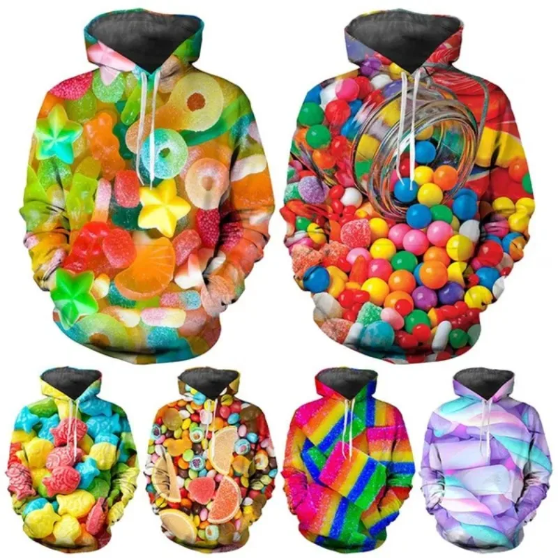 

3D Print Candy Snack Bag Sugar Fashion Casual Hoodies Sweatshirts