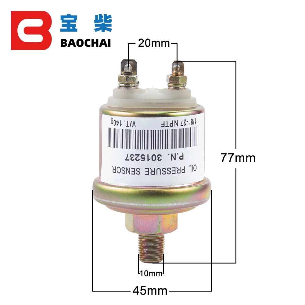 3015237 1/8NPT электрический генератор датчик давления масла размер винта 10 мм WK