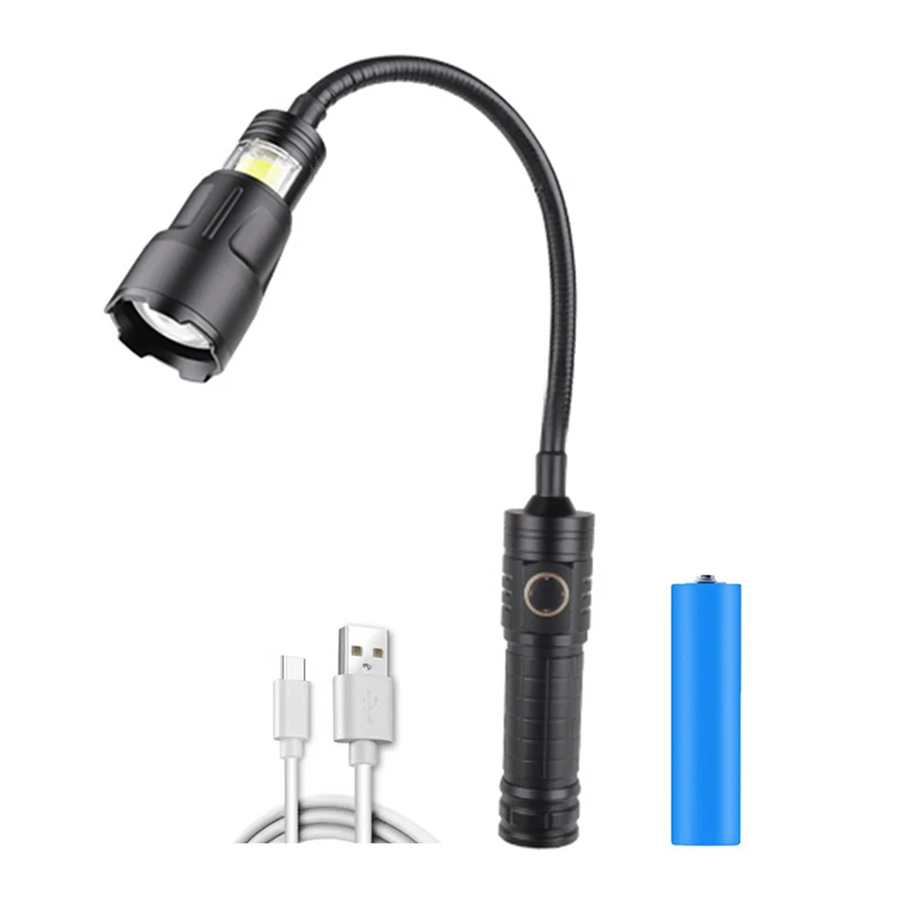 

3 in 1 Portable XHP50+COB LED Flash Camping Lights Adjustable Hose Outdoor Hiking Telescopic Zoom Waterproof Flashlight