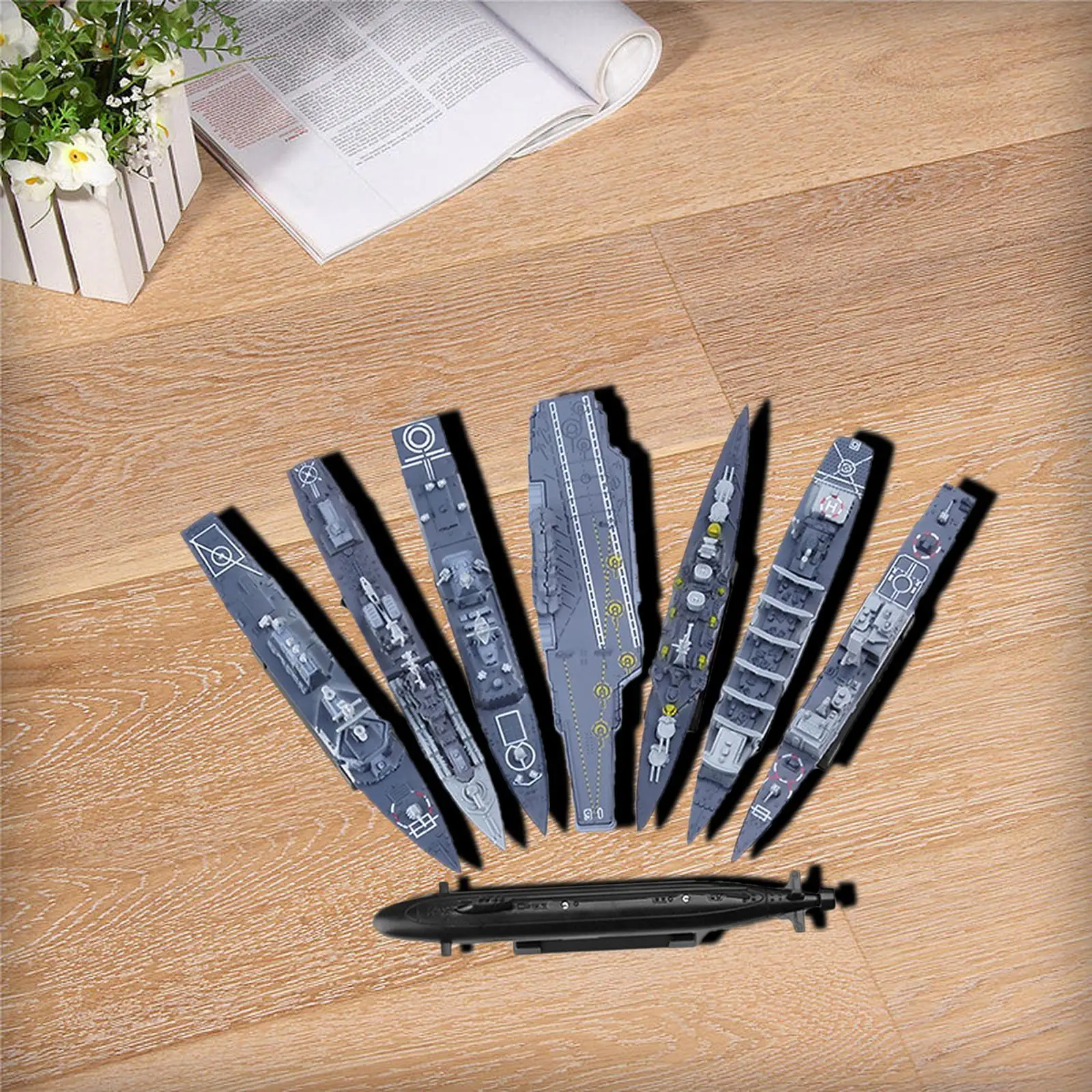 4D комплект из 8 собранных моделей военного корабля игрушки ручной работы для