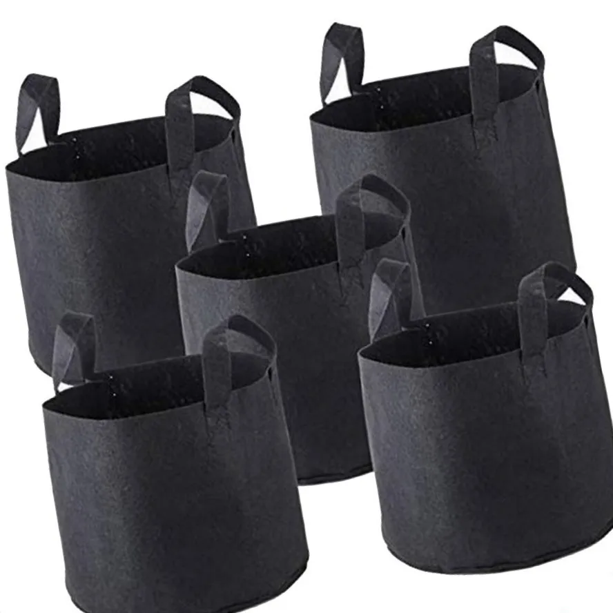

5Pcs/set Breathable Nonwoven Fabric Pots Strap Handles Bags Nursery Garden Planting Grow Planter Bag Pouch