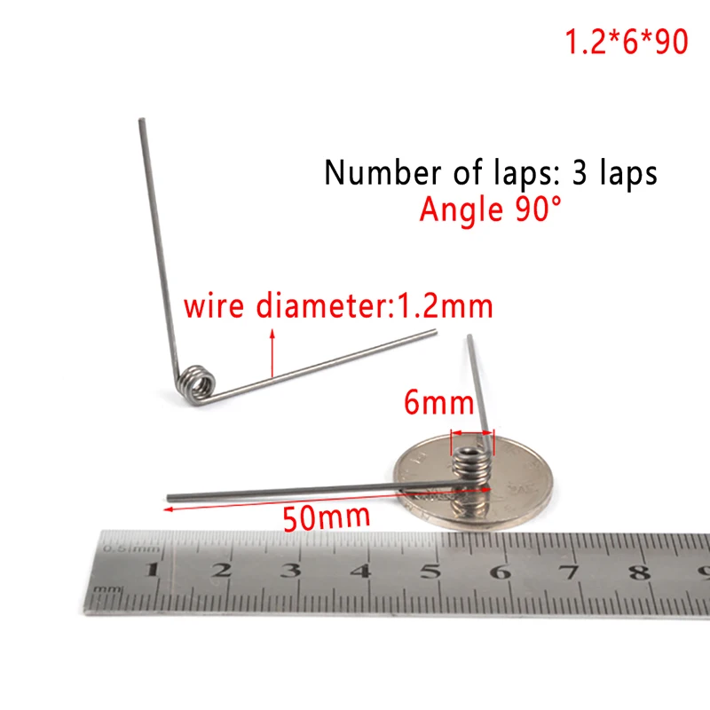 

5Pcs 1.2mm Torsion Spring 304 Stainless Steel Spring Torsion Spring 90 180 Degree Pull Back Torsion Clip