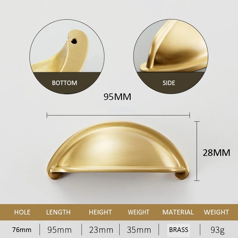 

Латунные ручки для шкафов TINYHOB, бронзовые, черные, 76 мм