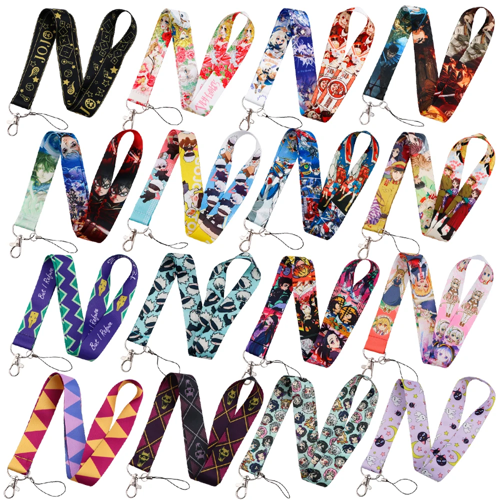 

Keychain Lanyard Rope Anime for Staff ID Name Key Neck Strap Mobile Phone Work Pass Bus Card Badges Holder Accessories