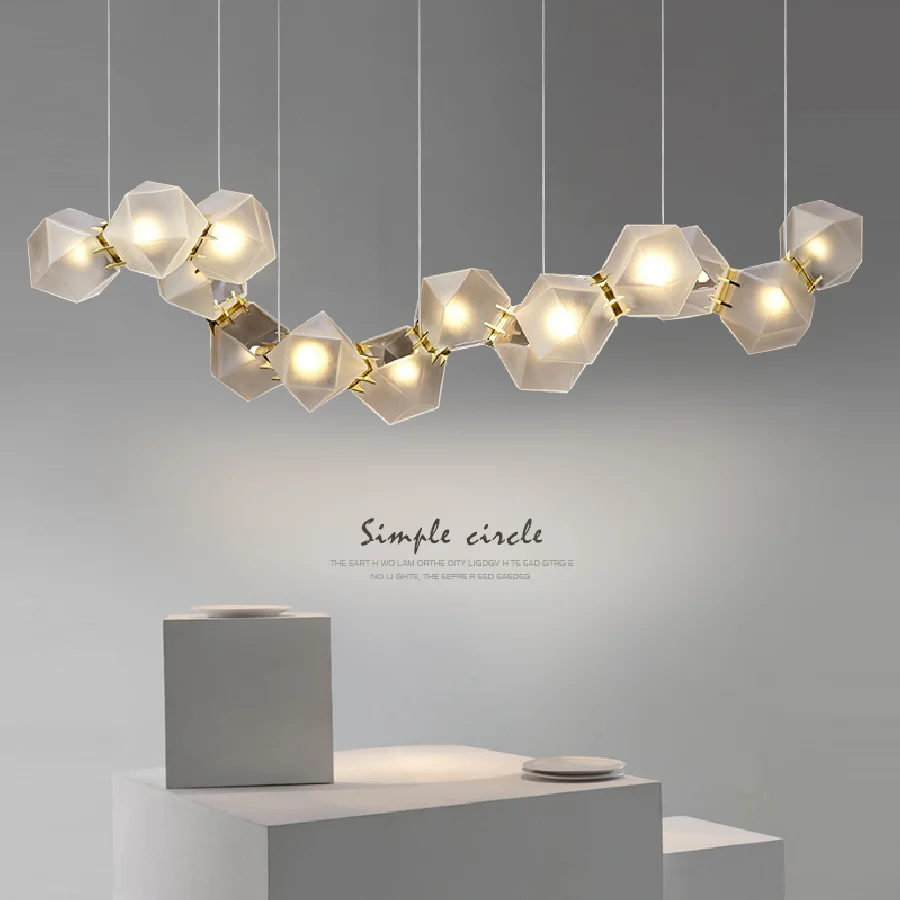 

Postmodern Glass Ball LED Chandelier Nordic Home Decoration Club Front Desk Hanging Light Office Restaurant Ceiling Chandelier