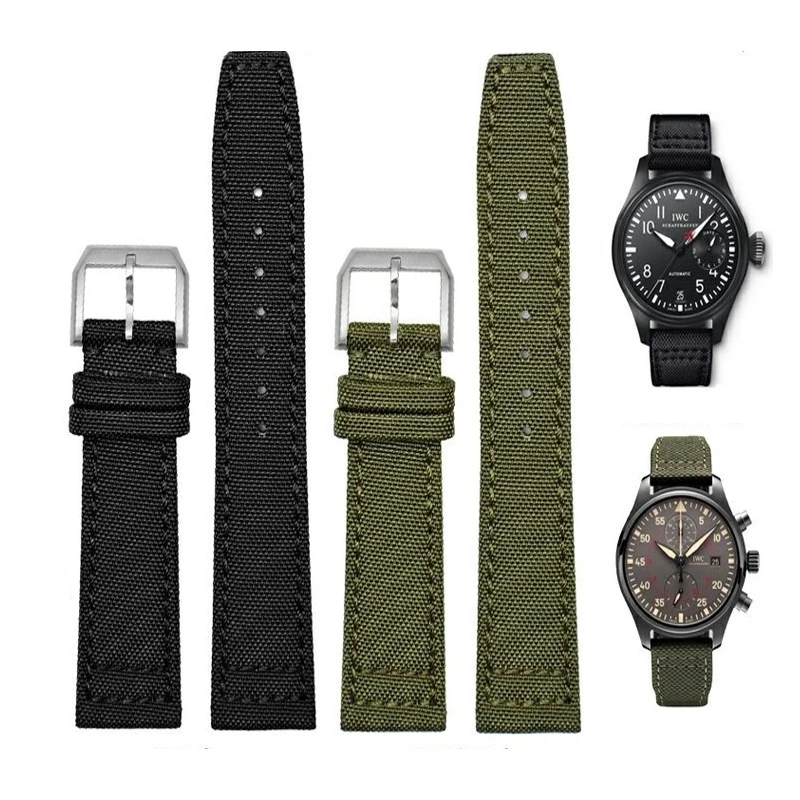 

Ремешок из нейлоновой холщовой ткани для IWC Pilot Shoot Timezone TopGun