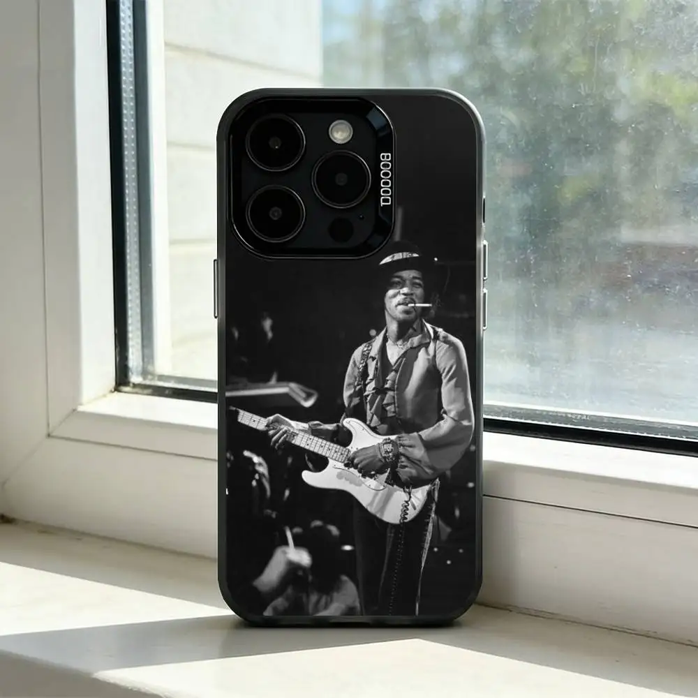Чехол для телефона G-Guitarist Jimi HendrixS для iPhone 17, 16, 15, 14, 13, 12, 11 Plus, Pro Max, XS, цветной, серебристо-черный (art.: 3920da2b2f378) - 3920da2b2f378