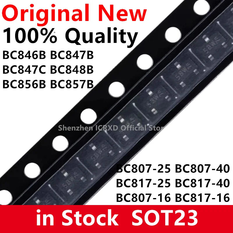 100 шт. Φ BC846B BC847B BC847C BC848B BC856B BC857B SOT23 BC807 BC817 BC846 BC847 BC807-25