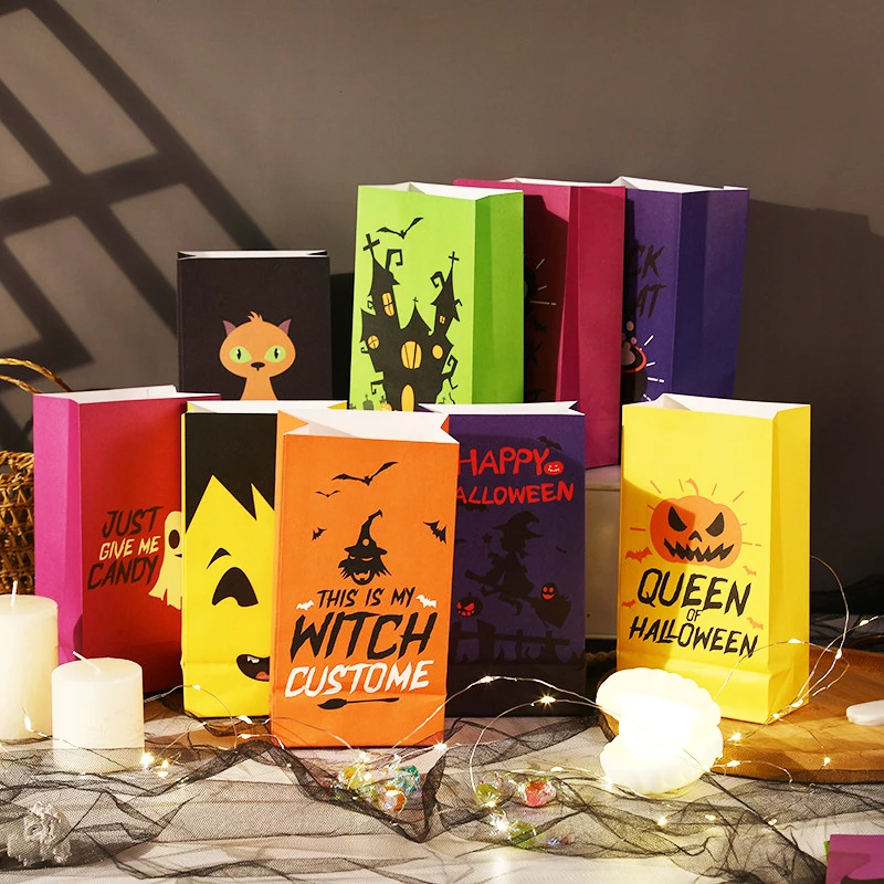 Flat Bags Funny Creative Gift Bags Gift Cookies Gift Wrapping Bags Halloween Paper Bags