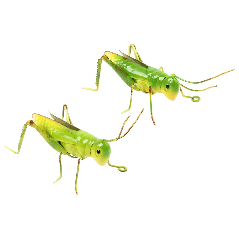 

2 PCS Simulation Grasshopper Ornaments Locust Figurine Decorative Mini Photo Frames Toys Animal Model