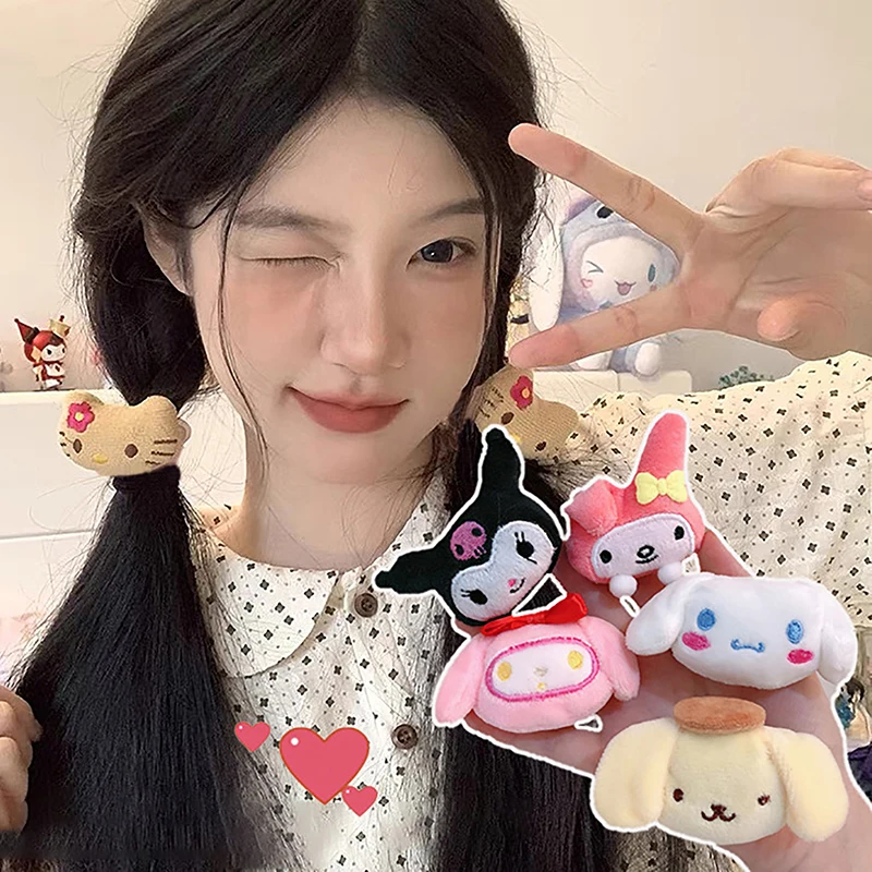 

Мультяшные аниме My Melody Cinnamoroll Hellokittys плюшевые куклы заколки кавайные аксессуары для волос подарок на день рождения для девочек