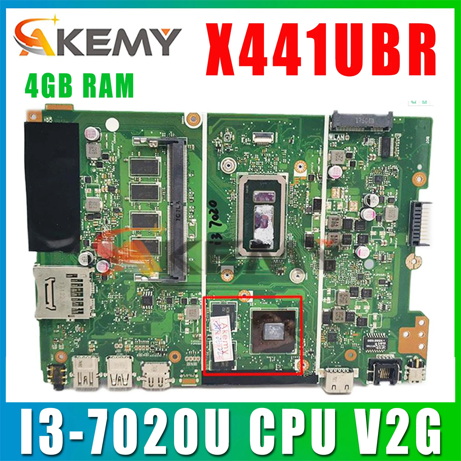 

X441UBR оригинальная планшетовая материнская плата для ноутбука X441UV X441UVK X441UR X441URK X441UB, материнская плата со встроенной памятью 2 Гб, ОЗУ 4 Гб