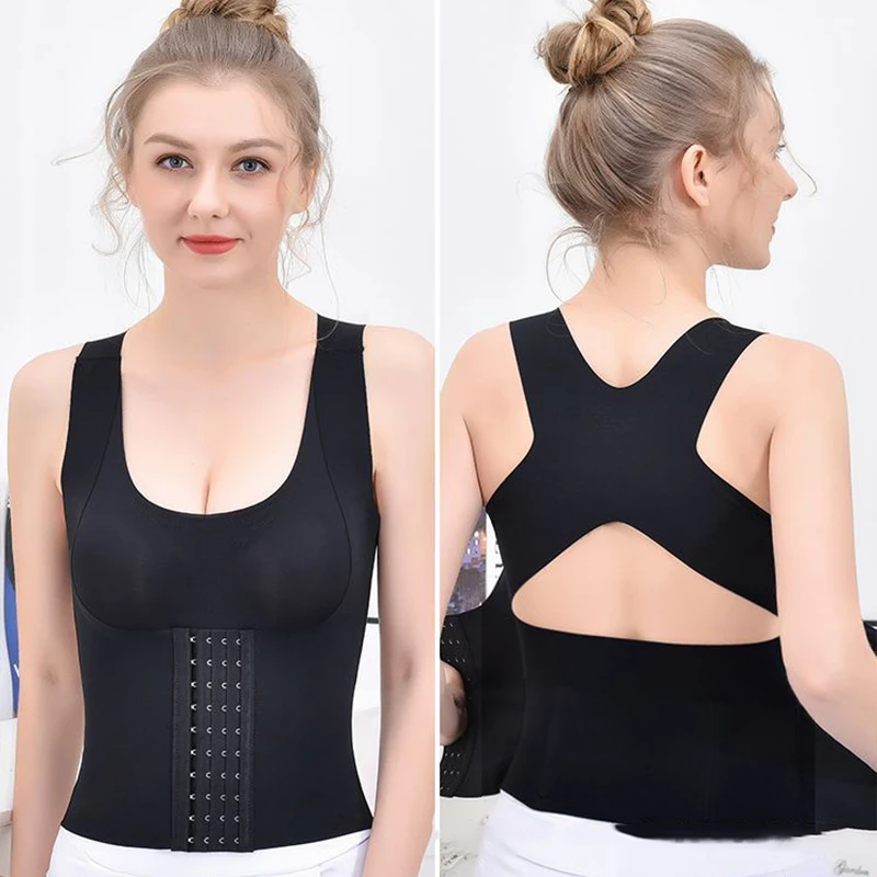 

Vest Women Bra 3-in-1 Body Up Corset Shaper Corrector Posture Tank Support Slim Tummy Top Push Shapewear Control Back Underwear