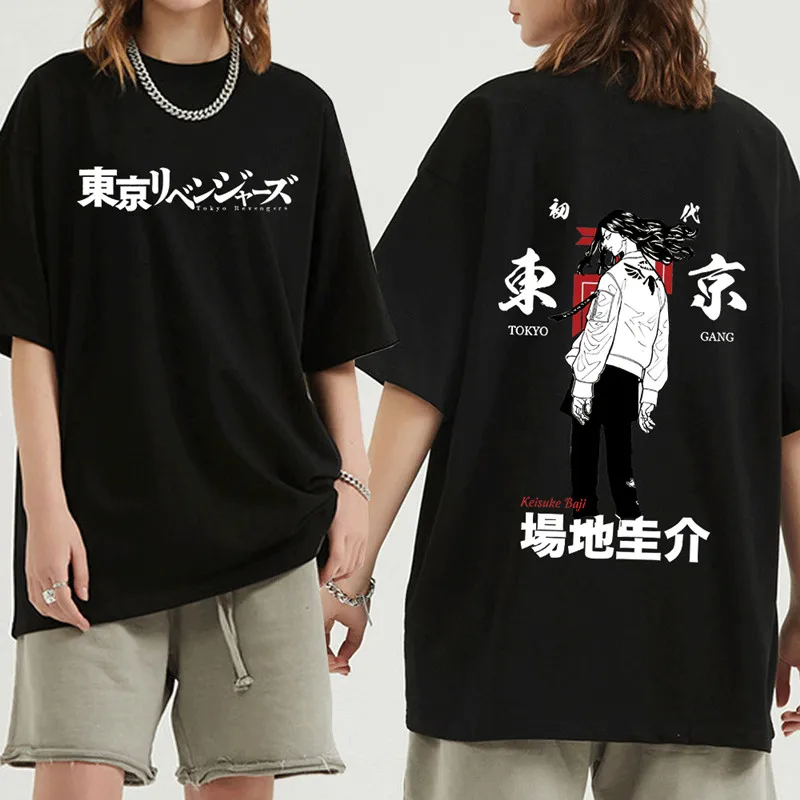 

Hot Tokyo Revengers Baji Keisuke Double Sided Printing Tshirt Anime Style Clothes Loose Men Women Tshirt Hip Hop Streetwear Tops