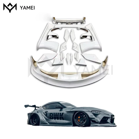 Для Toyota Supra A90 LB Style Wide Body Kit Модернизированный передний бампер автомобиля Передняя губа Заднее крыло Диффузор Спойлер Боковая юбка