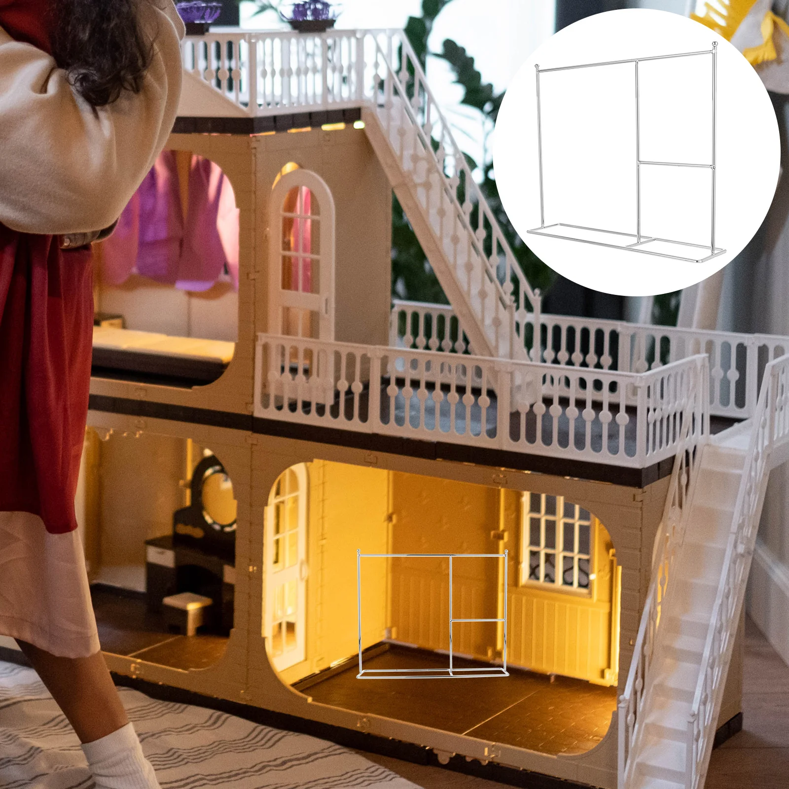 

Miniature Garment Rack Clothes Hanger Holder House Clothing Wardrobe Furniture Accessories Dolls Dress Storage Organizer