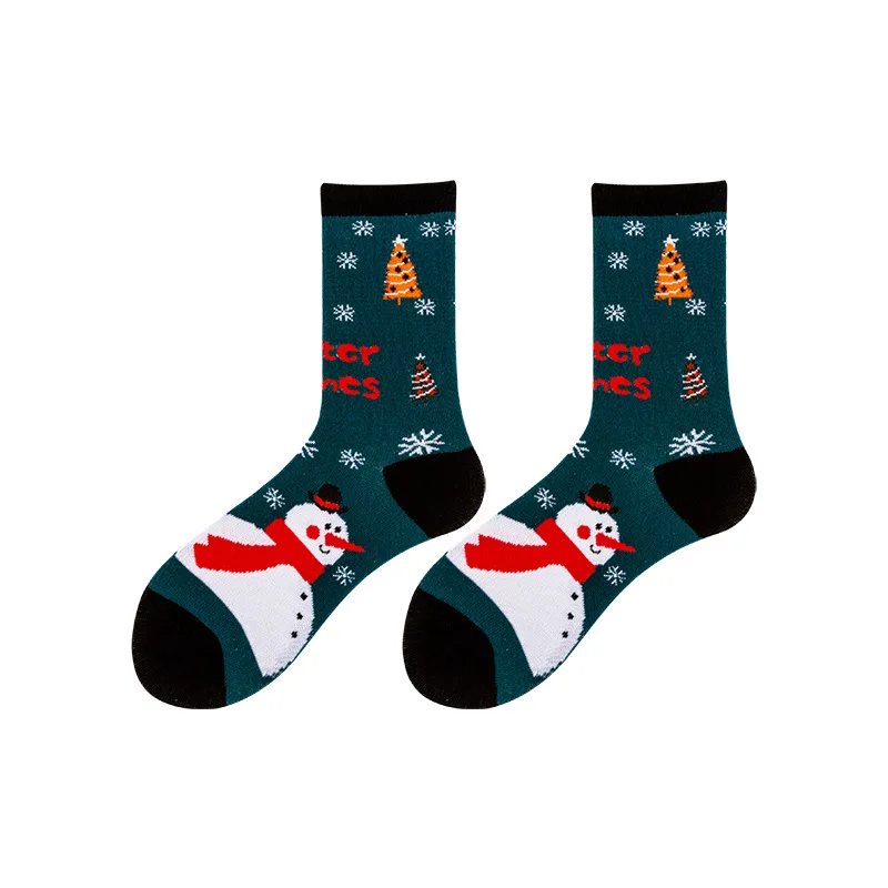 5 Pairs/Lot Dark Series Christmas Women's Socks Middle Tube Socks Ins Thick Stockings Suitable for Autumn and Winter