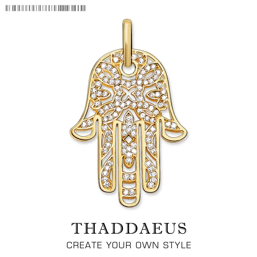 

Pendant Hand of Fatima Brand New Gold Color Jewelry Europe 925 Sterling Silver Accessories Gift For Women Men