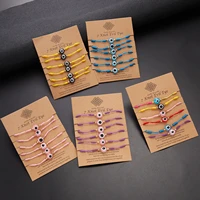 fashion turkish lucky evil eye bracelets set for women men handmade braided rope 7 knots lucky jewelry friendship couple gifts