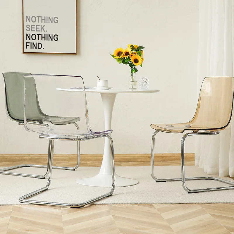 

Acrylic Transparent Dining Chair Fashion Simple Nordic Bow-shaped Home Backrest Medieval Furniture Dropshipping