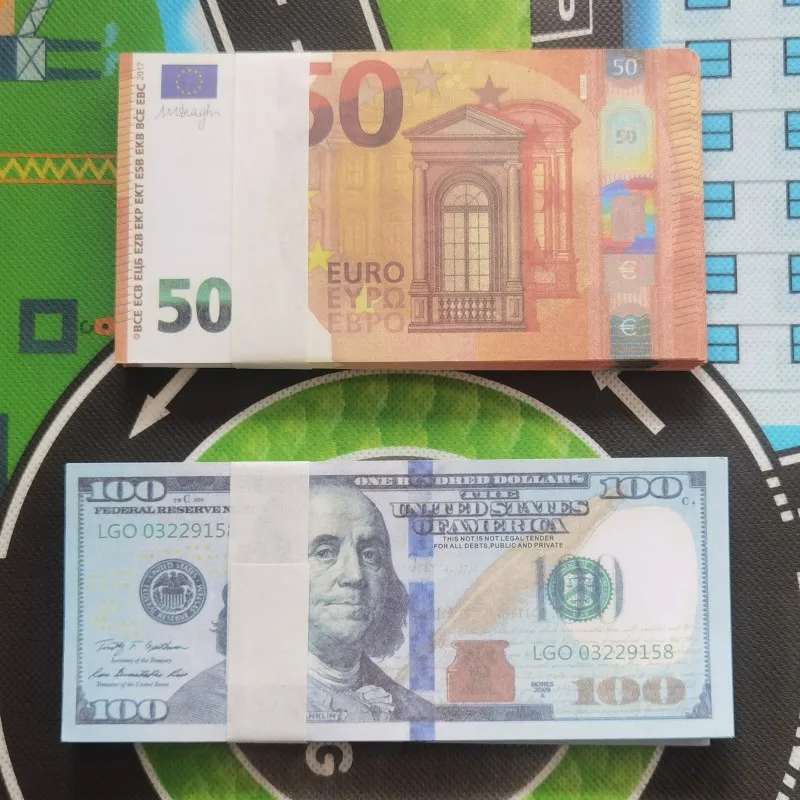 

100PCS/Set Fun Euro Banknotes 10/20/50/100 Banknote Bills Collection Xmas New Year Gift Souvenirs For Wedding Party