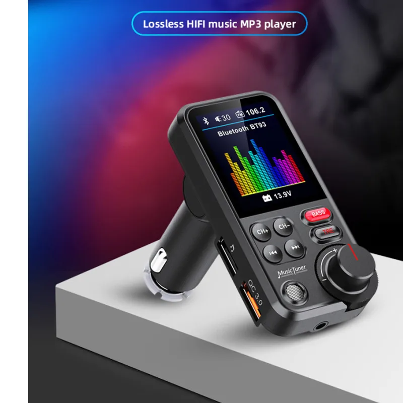 

Wireless Car Bluetooth FM Transmitter BT93 Mobile MP3 Bluetooth Player Car Charger QC3.0 Fast Charging Wireless FM Transmitter