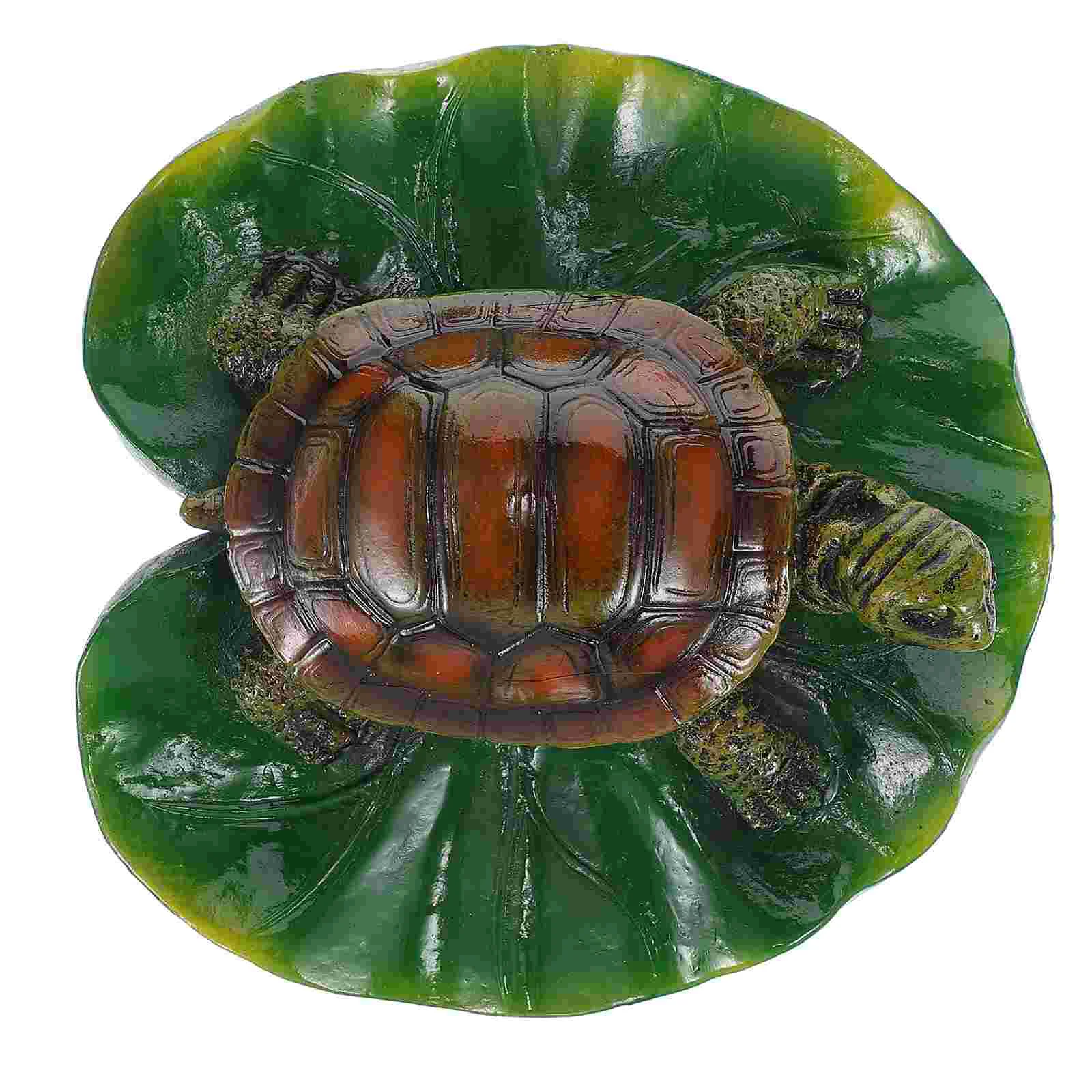

Pool Decoration Floating Turtle Lotus Leaf Ornament Birthday Gift Fountain Resin Craft