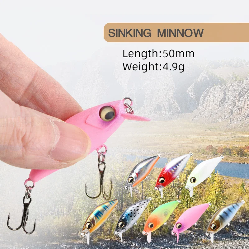 

Fishing Lure Artificial bait Jerkbaits Minnow Micro Wobblers Slow Sinking Artificial Hard Bait Fresh Water Trout Bass Bait Fish
