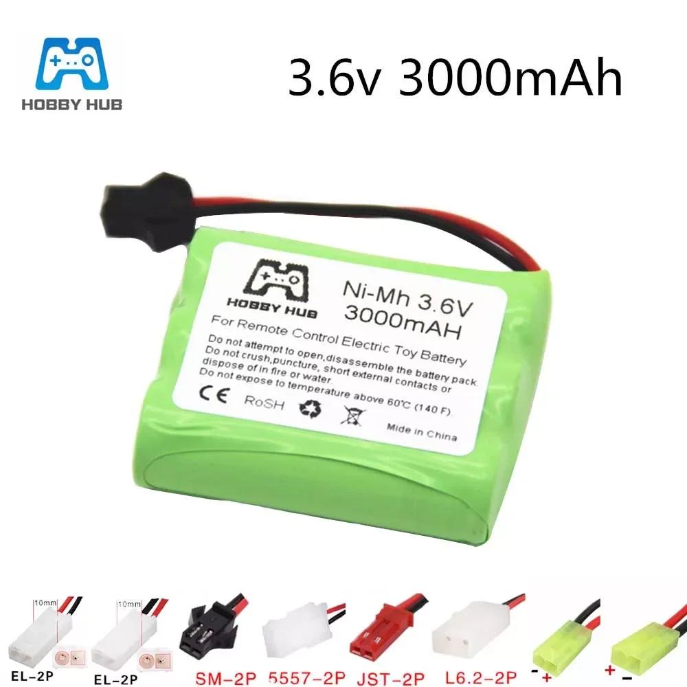 

NI-MH 3.6V 3000mAh 2800mah 2400mah Rechargeable Battery 3.6 v nimh battery recargables AA size for rc car toy boat model