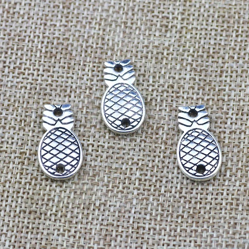 

10pcs/Lot 11x21mm Antique Silver Color Pineapple Ananas Connector Charms Pendant For Jewelry Making DIY Jewelry Findings