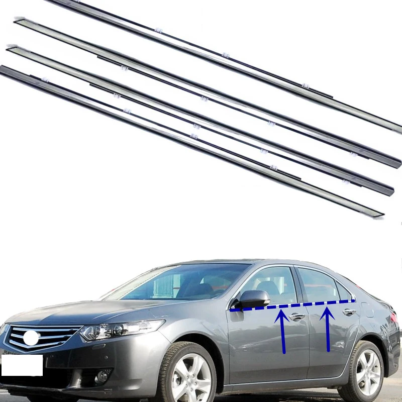 

Car Outside Window Moulding Weatherstrip Seal Belt Fit For 2009-2017 Honda Accord Euro Cu1 Cu2 Tsx Spirior